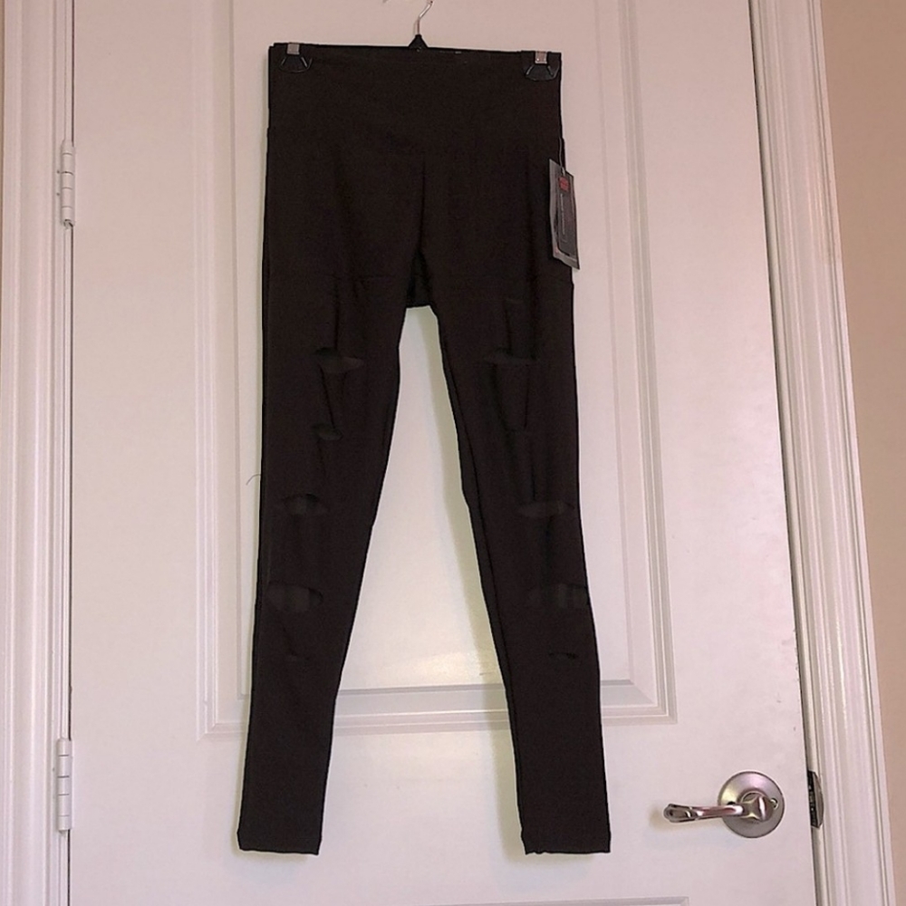 🌕 NWT Bally Total Fitness Small Brown Leggings - Picture 2 of 6